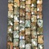 Riolite Naturale in Perline Forma Rettangolare Piatto Sfaccettato Foro Passante 12X16mm