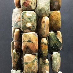 Riolite Naturale in Perline Forma Rettangolare Piatto Sfaccettato Foro Passante 15X20mm