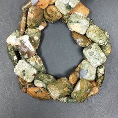 Riolite Naturale in Perline Forma Rettangolare Piatto Sfaccettato Foro Passante 15X20mm