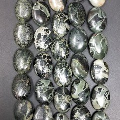 Diaspro Picasso Naturale in Perline Forma Ovale Piatto Liscio Foro Passante 14X19mm