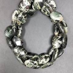 Diaspro Picasso Naturale in Perline Forma Ovale Piatto Liscio Foro Passante 14X19mm