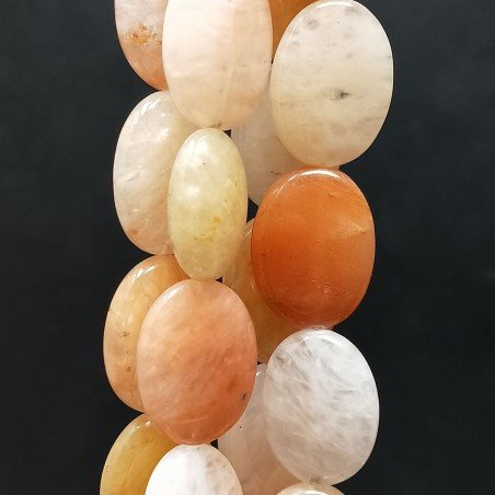 Avventurina Arancio Naturale in Perline Forma Ovale Piatto Liscio Foro Passante 15x20mm