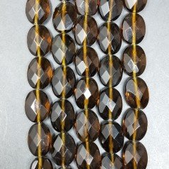 Quarzo Birra Idrotermale in Perline Forma Ovale Piatto Sfaccettato Foro Passante 12X16mm