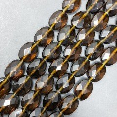 Quarzo Birra Idrotermale in Perline Forma Ovale Piatto Sfaccettato Foro Passante 12X16mm