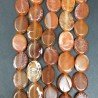Corniola Di Fuoco Naturale in Perline Forma Ovale Piatto Liscio Foro Passante 13X16mm