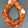 Corniola Di Fuoco Naturale in Perline Forma Ovale Piatto Liscio Foro Passante 13X16mm