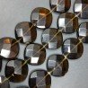 Quarzo Birra Idrotermale in Perline Forma Rombo Piatto Sfaccettato Foro Diagonale 24mm