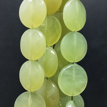 Calcedonio Verde Tondo Piatto Sfaccettato 20mm