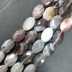 Agata Botswana Naturale in Perline Forma Ovale Piatto Sfaccettato Foro Passante 08X12mm Agata Botswana Naturale in Perline Forma Ovale Piatto Sfaccettato Foro Passante 08X12mm