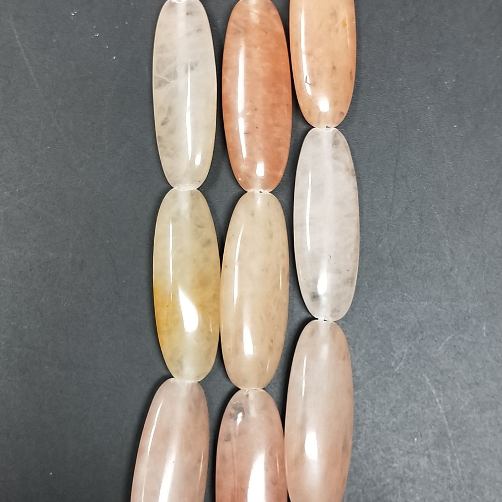 Avventurina Naturale in Perline Forma Ovale Piatto Liscio Foro Passante 10x28mm