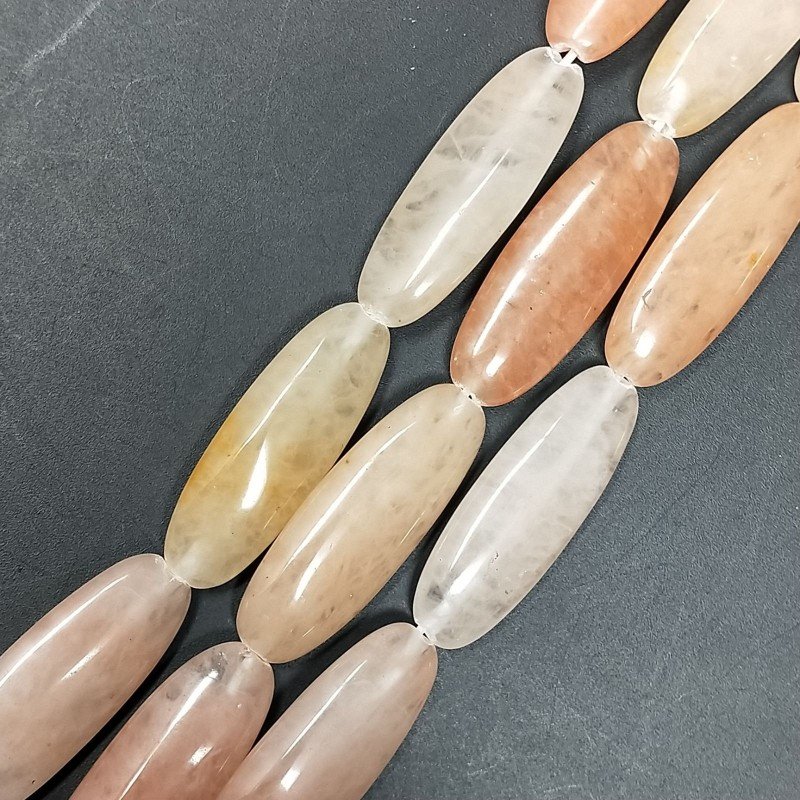 Avventurina Naturale in Perline Forma Ovale Piatto Liscio Foro Passante 10x28mm