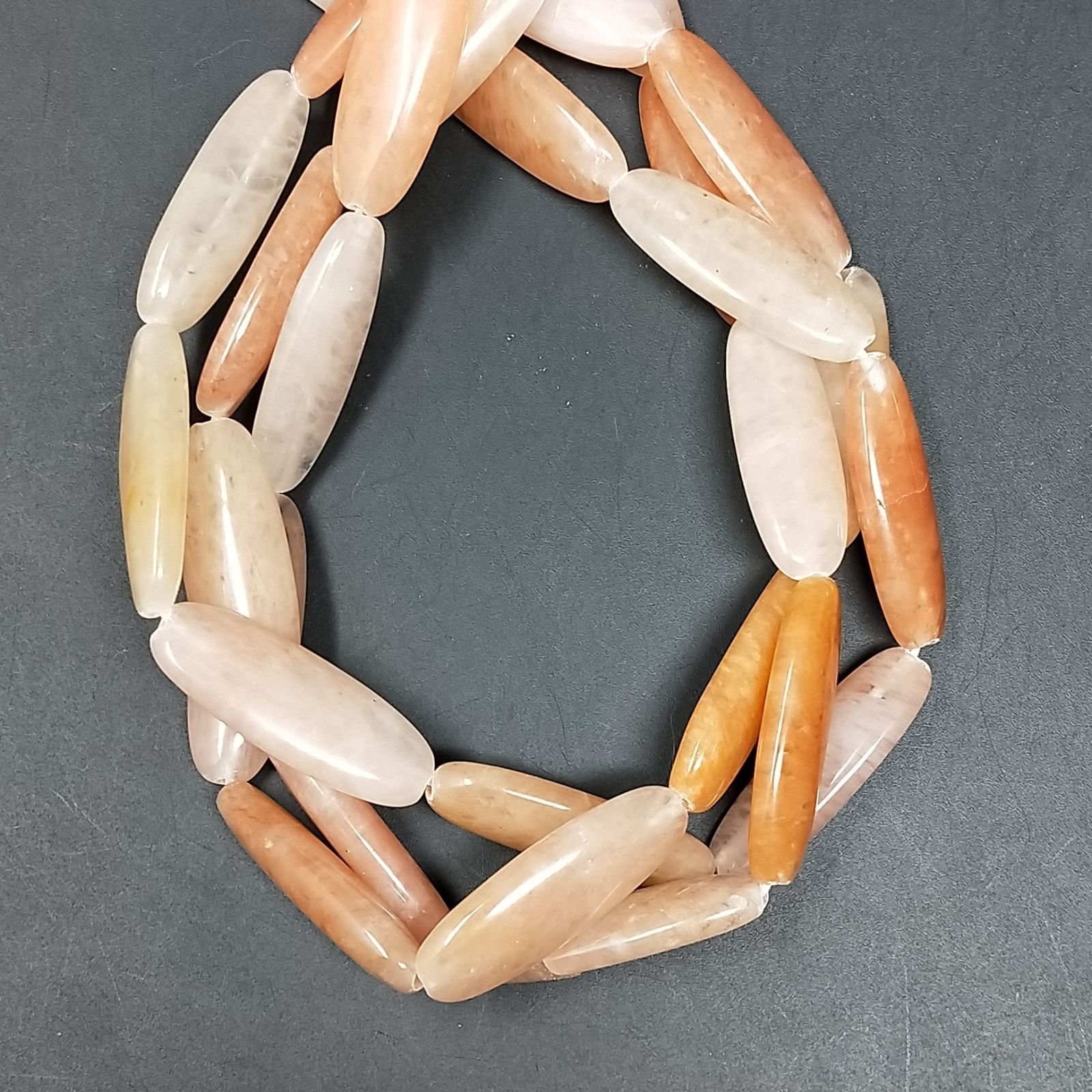 Avventurina Naturale in Perline Forma Ovale Piatto Liscio Foro Passante 10x28mm