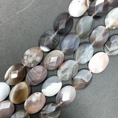 Agata Botswana Naturale in Perline Forma Ovale Piatto Sfaccettato Foro Passante 10X14mm