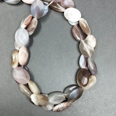 Agata Botswana Naturale in Perline Forma Ovale Piatto Sfaccettato Foro Passante 10X14mm