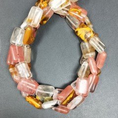 Quarzo Cherry in Perline Forma Rettangolare Piatto Liscio Foro Passante 10X14mm