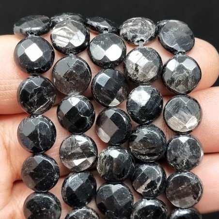 Tormalina Nera (A) Tondo Piatto Sfaccettato 10mm