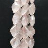 Quarzo Rosa Naturale Perline Forma Quadrato Piatto Sfaccettato Foro Diagonale 12mm