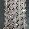 Quarzo Rosa Naturale Perline Forma Quadrato Piatto Sfaccettato Foro Diagonale 12mm