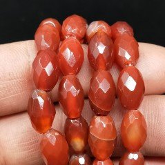 Corniola Rossa Perline Forma Barilotto Sfaccettato 08X12mm