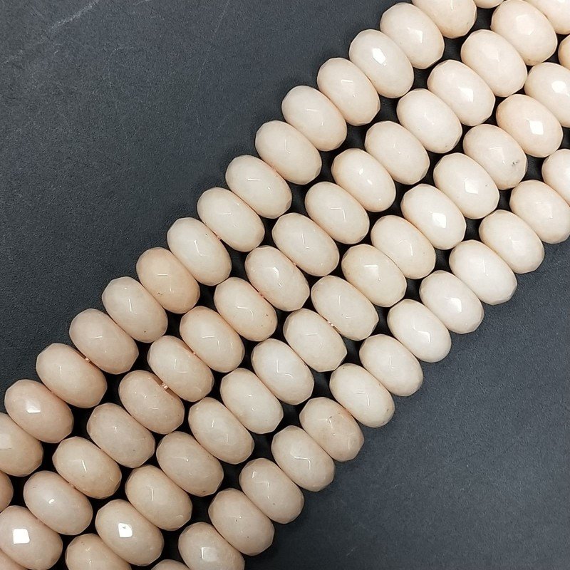 Giada Rosa in Perline Forma Rondelle Sfaccettato Foro Passante 10mm