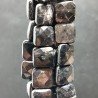 Tormalina Nera Naturale Perline Forma Quadrato Piatto Sfaccettato Foro Passante 12mm