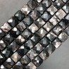 Tormalina Nera Naturale Perline Forma Quadrato Piatto Sfaccettato Foro Passante 12mm
