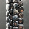 Tormalina Nera Naturale Perline Forma Quadrato Piatto Sfaccettato Foro Passante 10mm