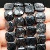 Tormalina Nera Naturale Perline Forma Quadrato Piatto Sfaccettato Foro Passante 10mm