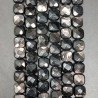 Tormalina Nera Naturale Perline Forma Quadrato Piatto Sfaccettato Foro Passante 10mm
