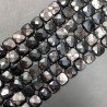 Tormalina Nera Naturale Perline Forma Quadrato Piatto Sfaccettato Foro Passante 10mm