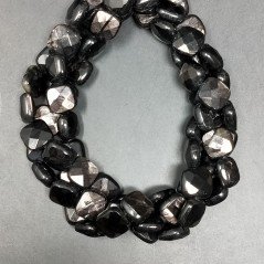 Tormalina Nera Naturale Perline Forma Quadrato Piatto Sfaccettato Foro Passante 10mm