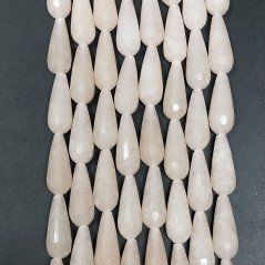 Giada Rosa in Perline Forma Goccia Tondo Sfaccettato Foro Passante 20x8mm