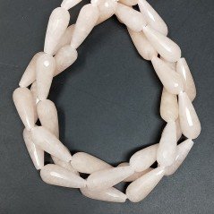 Giada Rosa in Perline Forma Goccia Tondo Sfaccettato Foro Passante 20x8mm