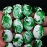 Resina Ambra Verde in Perline Forma Ovale Piatto Liscio Foro Passante 18x25mm
