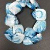 Resina Ambra Blu in Perline Forma Rombo Piatto Elicoidale Liscio Foro Diagonale 25mm