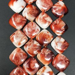 Resina Ambra Rosso in Perline Forma Rombo Piatto Elicoidale Liscio Foro Diagonale 25mm Resina Ambra Rosso in Perline Forma Rombo Piatto Elicoidale Liscio Foro Diagonale 25mm