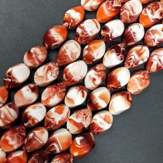 Resina Ambra Rosso in Perline Forma Twist Liscio Foro Passante 10x15mm
