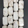Aulite Bianca Naturale in Perline Forma Rettangolare Piatto Sfaccettato Foro Passante 17X30mm