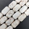 Aulite Bianca Naturale in Perline Forma Rettangolare Piatto Sfaccettato Foro Passante 17X30mm