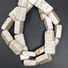 Aulite Bianca in Perline Forma Rettangolare Piatto Liscio Foro Passante 15X20mm