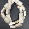 Aulite Bianca in Perline Forma Rettangolare Piatto Liscio Foro Passante 15X20mm