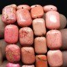 Aulite Rosa in Perline Forma Rettangolare Piatto Liscio Foro Passante 12X16mm