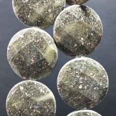 Unakite Naturale Tondo Piatto Sfaccettato 40mm