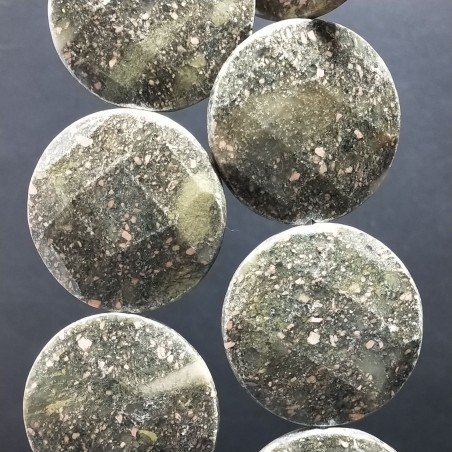 Unakite Naturale Tondo Piatto Sfaccettato 40mm