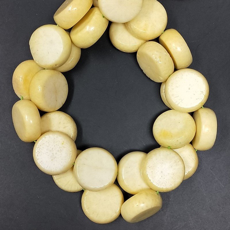 Corallo Bamboo Spugna Limone Tondo Piatto Liscio 20mm