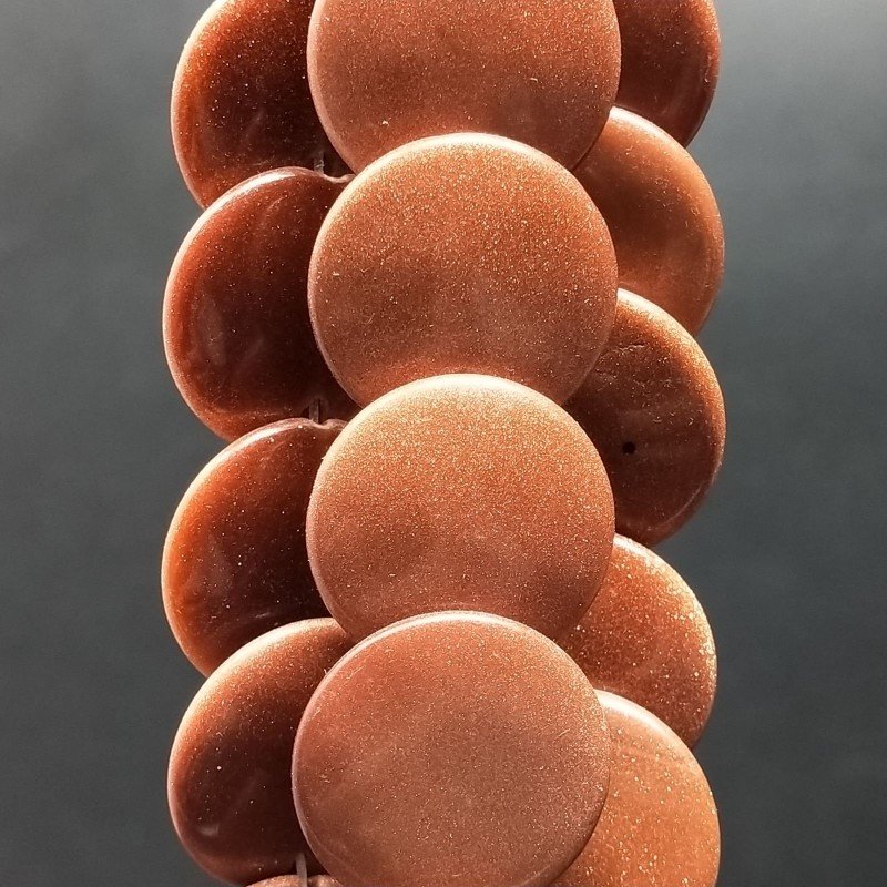 Pietra Di Sole S Tondo Piatto Liscio Buco Sormontato 20mm