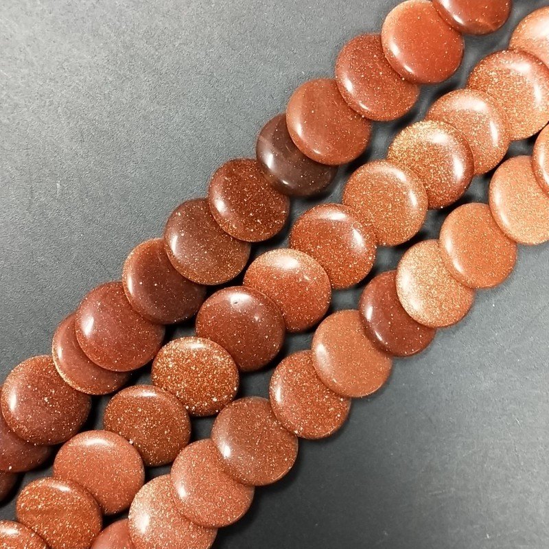 Pietra Di Sole S Tondo Piatto Liscio Buco Sormontato 12mm