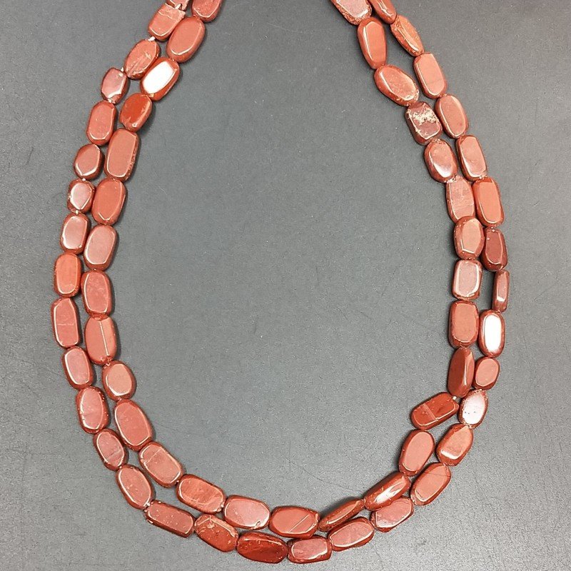 Diaspro Rosso Naturale in Perline Forma Ovale Piatto Liscio Foro Passante Irregalore