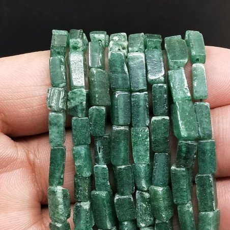 Avventurina Verde Perline Forma Tubetti Liscio 4X8mm