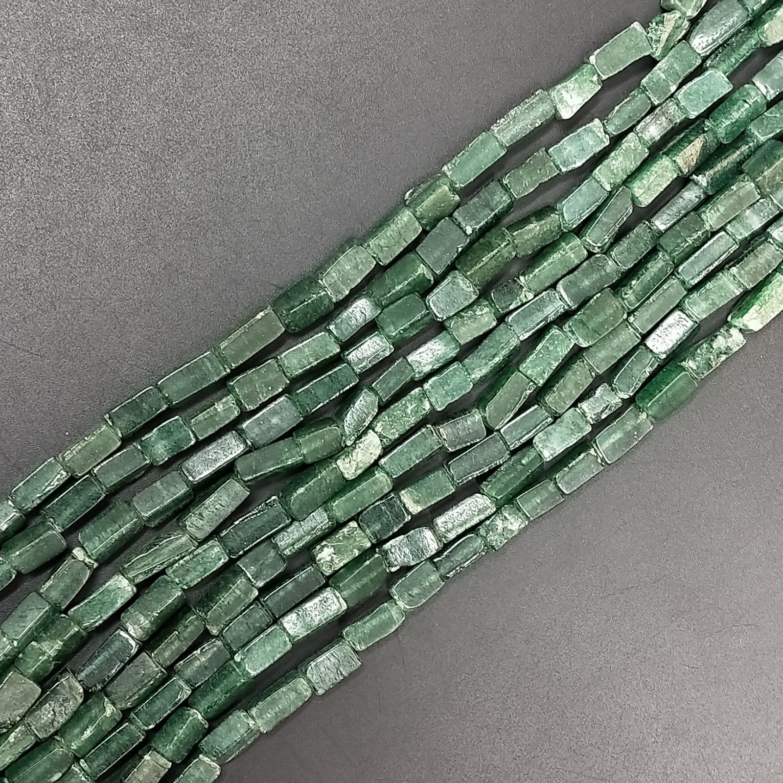 Avventurina Verde Perline Forma Tubetti Liscio 4X8mm